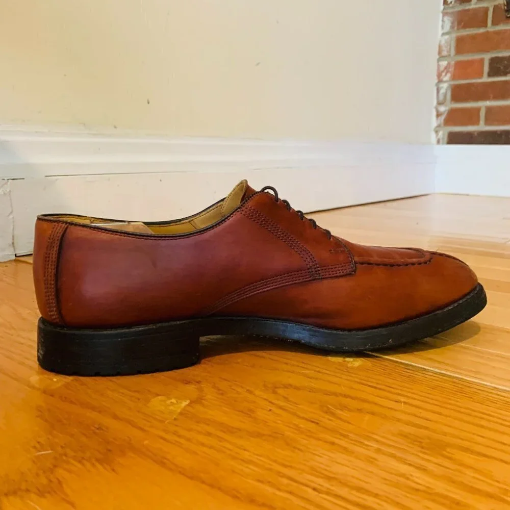 Allen Edmonds Dellwood Brown Leather Split Toe Oxfords Lace Up Men's Shoes 11